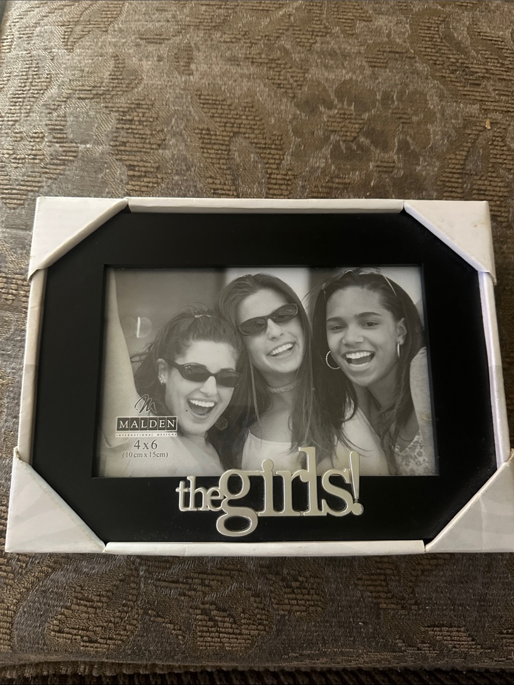 Malden Black Photo Frame with Silver "the girls!" Plaque